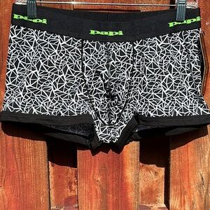 Papi Black White Geometric Boxer Briefs Size L